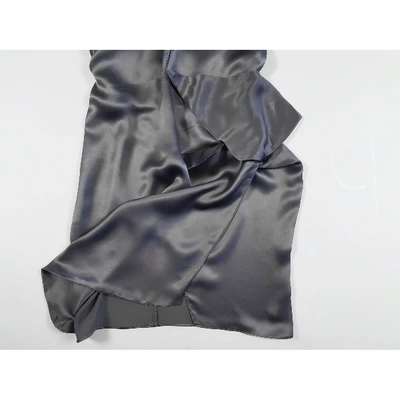 Pre-owned Costume National Silk Mid-length Dress In Anthracite