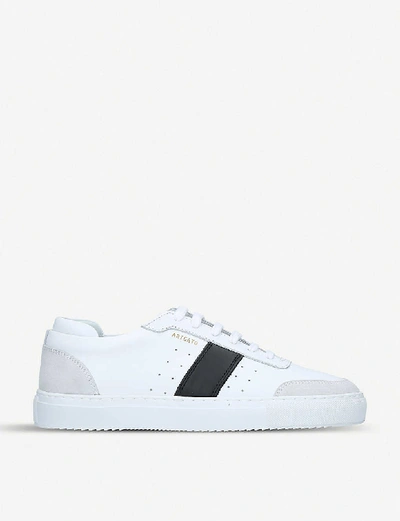 Shop Axel Arigato Mens White/oth Dunk Suede-trimmed Leather Trainers