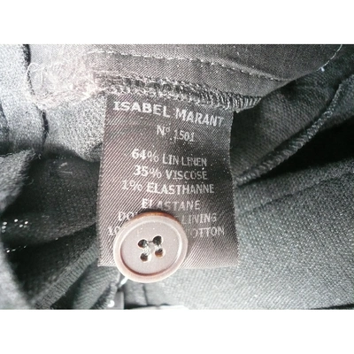 Pre-owned Isabel Marant Étoile Linen Carot Pants In Black
