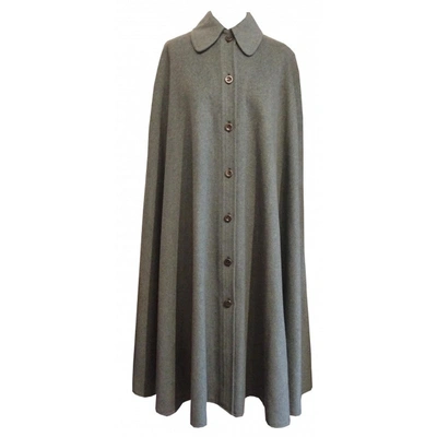 Pre-owned Saint Laurent Wool Cape In Grey