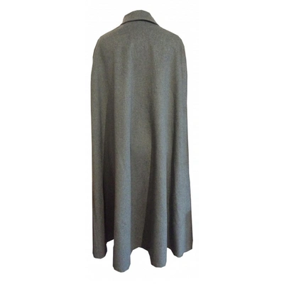 Pre-owned Saint Laurent Wool Cape In Grey