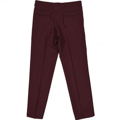 Pre-owned Dior Burgundy Wool Trousers