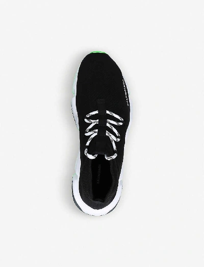 Shop Balenciaga Mens Black/comb Men's Speed Lace-up Knitted Trainers 5