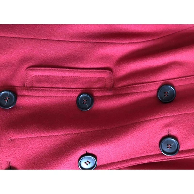 Pre-owned Paule Ka Wool Coat In Red