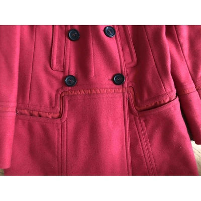 Pre-owned Paule Ka Wool Coat In Red