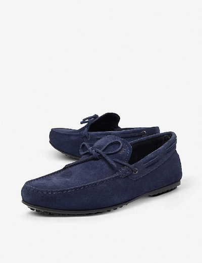 Shop Tod's Tods Mens Navy Gommino Heaven Suede Driving Shoes