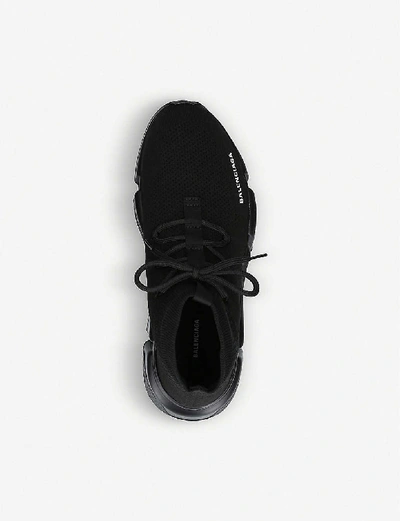 Balenciaga Speed Knit Lace up Mid top Trainers In Black ModeSens