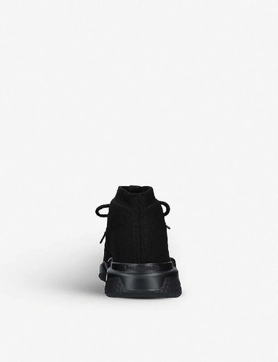 Shop Balenciaga Speed Knit Lace-up Mid-top Trainers In Black