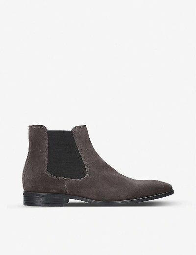 Shop Kurt Geiger Frederick Suede Chelsea Boots In Grey