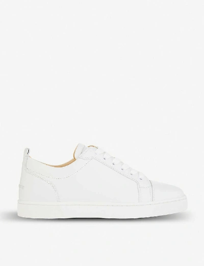 Shop Christian Louboutin Men's White Louis Junior Leather Trainers