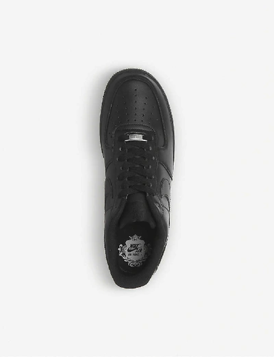 Shop Nike Air Force 1 Low-top Leather Trainers In Blackblack