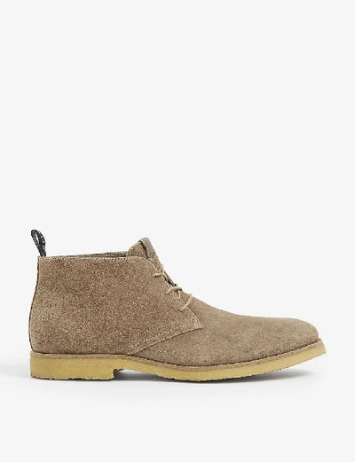 Shop Allsaints Luke Suede Desert Boots In Taupe