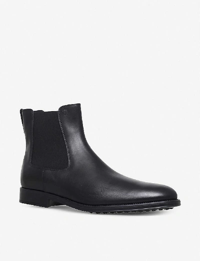 Shop Tod's Classic Leather Chelsea Boots In Black