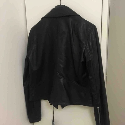 Pre-owned Hogan Black Leather Leather Jacket
