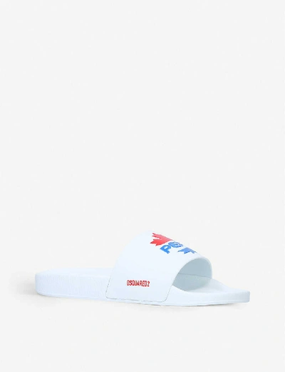 Shop Dsquared2 Pepsi Rubber Sliders In White