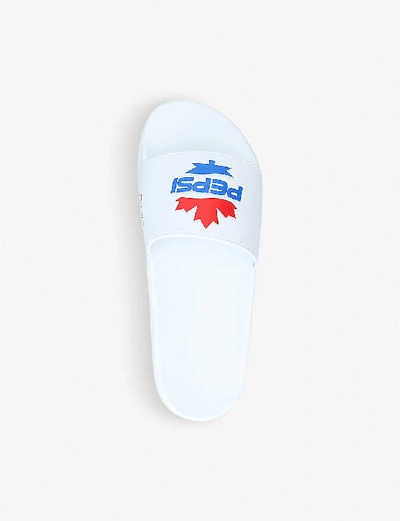 Shop Dsquared2 Pepsi Rubber Sliders In White