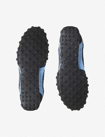 Shop Nike Waffle Racer Nylon And Suede Trainers In Light Blue Midnight Navy