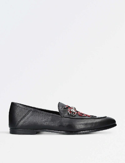 Kingsnake leather loafers