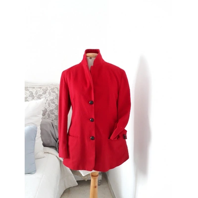 Pre-owned Burberry Cashmere Blazer In Red