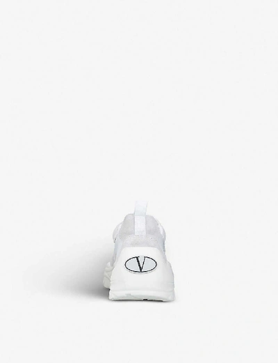 Shop Valentino Bansi Leather Trainers In White