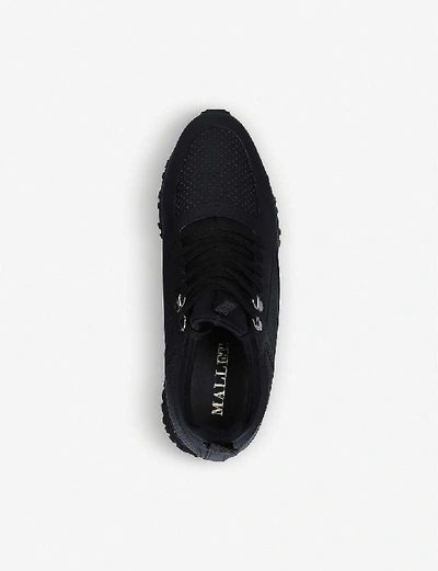 Shop Mallet Men's Black Diver 2.0 Knitted And Leather Trainers