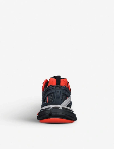 Shop Balenciaga Men's Track 2.0 Woven Nylon And Mesh Trainers In Blk/red