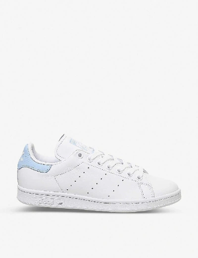 Shop Adidas Originals Stan Smith Leather Trainers In White Clear Sky