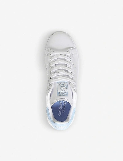 Shop Adidas Originals Stan Smith Leather Trainers In White Clear Sky