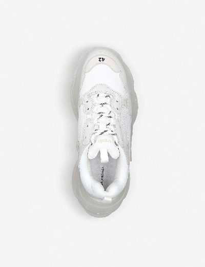 Shop Balenciaga Triple S Clear Sole Leather And Mesh Trainers In White