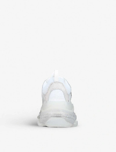 Shop Balenciaga Triple S Clear Sole Leather And Mesh Trainers In White