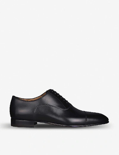 Shop Christian Louboutin Men's Black Greggo Leather Oxford Shoes