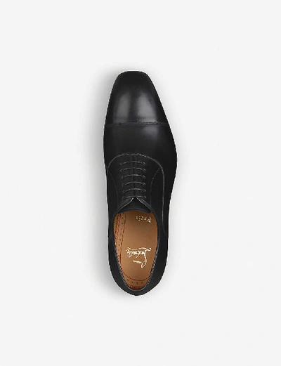 Shop Christian Louboutin Greggo Leather Oxford Shoes In Black