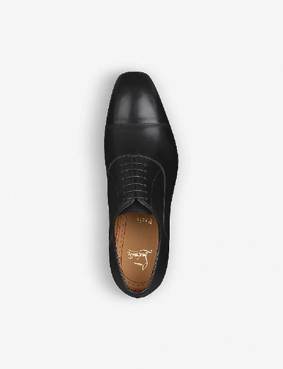 Christian Louboutin Seriox Cap-toe Leather Oxford Shoes In Black