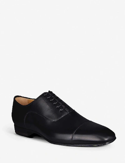 Shop Christian Louboutin Men's Black Greggo Leather Oxford Shoes