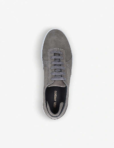 Shop Axel Arigato Brand-embossed Suede Platform Trainers In Grey