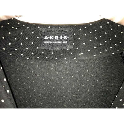 Pre-owned Akris Silk Mid-length Dress In Black