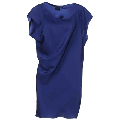 Pre-owned Aspesi Silk Mini Dress In Blue