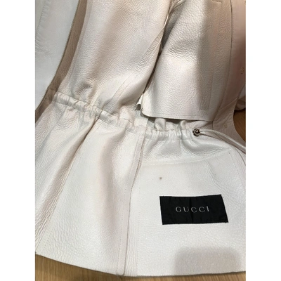 Pre-owned Gucci White Leather Leather Jacket