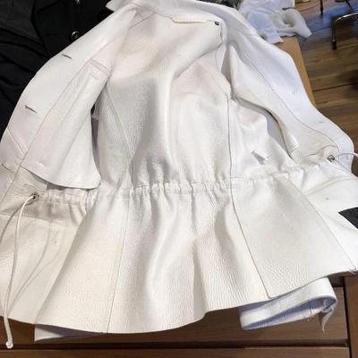 Pre-owned Gucci White Leather Leather Jacket