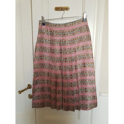 Pre-owned Rochas Pink Silk Skirt