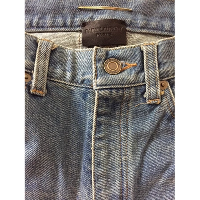 Pre-owned Saint Laurent Blue Cotton Jeans
