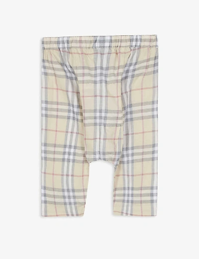 Shop Burberry Liberty Check Trousers 3-18 Months