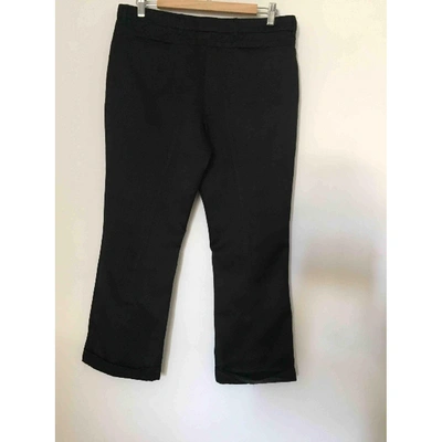 Pre-owned Miu Miu Silk Trousers In Black