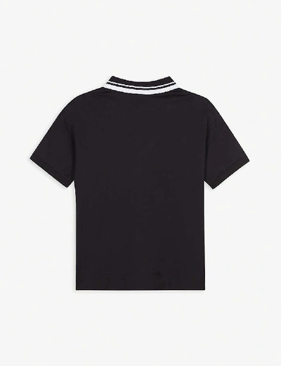 Shop Burberry Alford Striped Cotton Polo Shirt 3-14 Years In Black