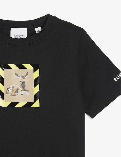 Shop Burberry Deer-print Cotton-jersey T-shirt 3-14 Years
