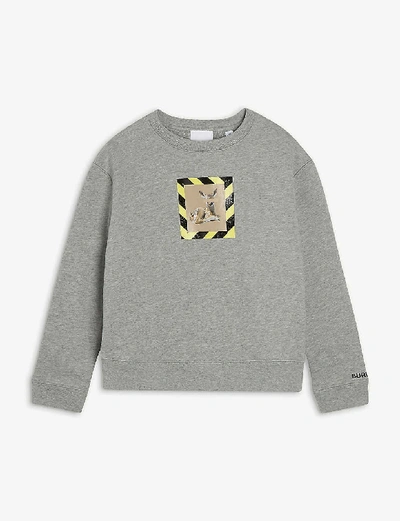 Shop Burberry Deer-motif Cotton-jersey Sweatshirt 6-14 Years