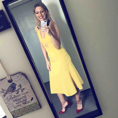 Pre-owned Rebecca Vallance Mid-length Dress In Yellow