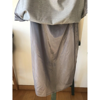 Pre-owned Peserico Wool Mid-length Dress In Grey