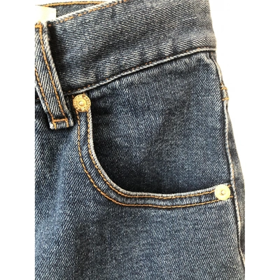 Pre-owned Mulberry Straight Pants In Blue