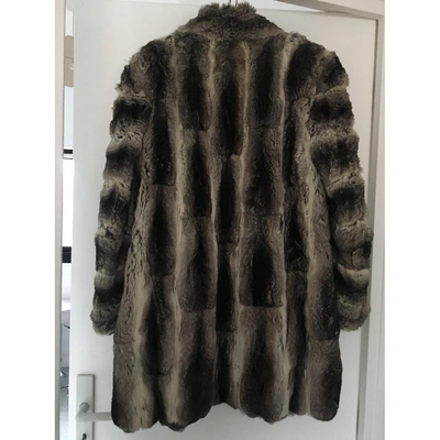 Pre-owned Dior Grey Chinchilla Coat